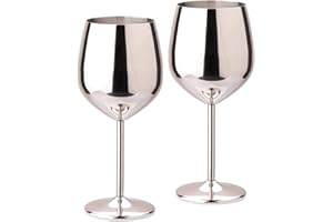 DLD D L D Metal inastillable Copa de vino de acero inoxidable Copa de vino irrompible Bebida de jugo Fiesta de champán Barbería 2 Plata