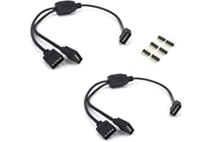 HUABLUE 2pcs schwarz 4Pin LED Splitter Kabel Y Splitter Verteiler Kabel LED Stripe Verbinder für Eine zu Zwei SMD 5050 3528 RGB LED Streifen 30cm/11.81inch