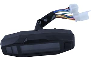 Hastighetsmätare för motorcykel, 0-199KM/H 12V LCD Display Digital Hastighetsmätare Vägmätare Bränslemätare med bakgrundsbely