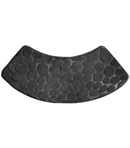 EUPXRHY Douchemat, halfrond, kiezelgoer, gebogen douchemat, rubberen antislip, ronde douche, absorberend, voor hoekdouche, wasbare douchemat, hoekdouche, beige, 45 x 100 cm