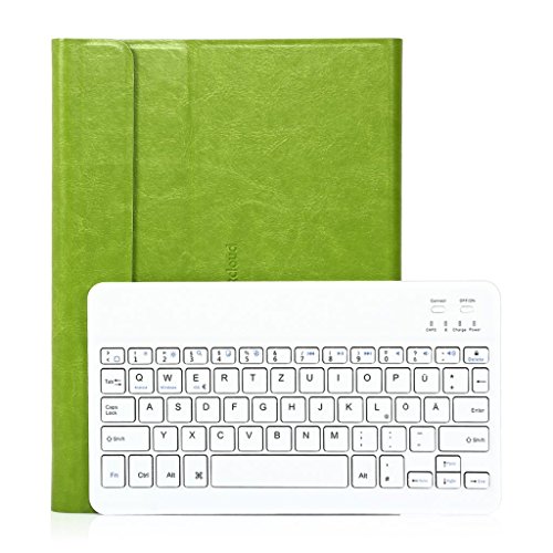 Bluetooth Tastatur CoastaCloud Ultra-Slim Hülle Keyboard Case Grün Für alle Windows / Android / IOS und Mobil mit 7-8 Zoll (Geeignete Tablettengröße : Länge 19-21cm;Breite:13.5cm ) für 7″ QWERTZ Deutsches Tastatur layout – iPad mini 1/2/3/4 ; Samsung Galaxy Tab 4 7 „and 8.0“, Samsung Galaxy Tab S2 8.0 „, Samsung Galaxy Tab A 8.0“, Samsung Galaxy Tab 3 8.0 „(T310), Mediapad X / MediaPad X2 4G LTE, Und andere Geräte zwischen 7,0 bis 8,0 Zoll - 6