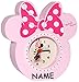 Produktbild alles-meine.de GmbH Kinderwecker -  Disney Minnie Mouse  - incl. Name - aus stabilen Holz - für Kinder / großer analoger Wecker & Uhr - Alarm / Plastik - für Mädchen - Kinderuh..