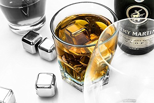 Stahl Eiswürfel, tpfocus 8 PCS Edelstahl Chillen Wiederverwendbare Eiswürfel mit Tablett & Tong - 7