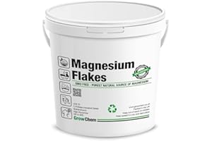 Grow Chem Magnesium Bath Flakes (8kg Bucket) Pure Magnesium Chloride Flakes for Bath and Foot Soak, Dead Sea Origin, Purest Form of Magnesium