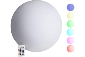 VERDOBA LED Kugelleuchte mit Akku - wasserfeste LED Leuchtkugel mit Farbwechsel und USB-C Anschluss - dimmbare LED Kugel für außen & innen - 30 cm große Kugel Lampe mit Schutzklasse IP67