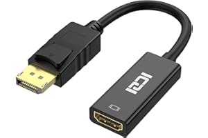 Adapter DisplayPort na HDMI 4K 30Hz, DP na HDMI ICZI pozłacany adapter HDTV konwerter z audio do PC, laptopa