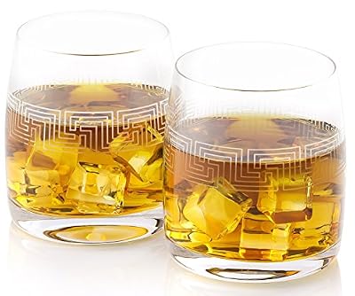 Lord of Glass Verres à whisky engravés à 290 ml FENDREL | Faits du verre sans plomb | L'artisanat Europeen | Boîte de cadeau en couleur | Ensemble de 2