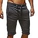 Produktbild Shorts Herren Sport Baumwolle LUCKYCAT Herren Freizeithosen in Hosen gestreiften Slim Hosen Shorts Hose Sommerhosen Pants Hosen (M(AsianM=EUS), Grau)