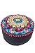 Produktbild Orientalischer runder Pouf aus Baumwolle 50cm inklusive Füllung | Marokkanisches Sitzkissen Sitzpouf Kissen Jivan -2- ø 50cm Rund | Marokkanischer Hocker Sitzhocker Fusshocker bestickt