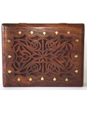 Große Celtic Holz-Schatztruhe Trinketkasten