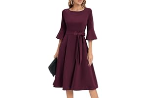 HomRain Women 3/4 Sleeve Elegant Formal Dress for Cocktail Classy Fall/Winter Christmas Dress Church Work Dress