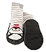 Baby Toddlers Kids Indoor Slipper Shoe Socks Moccasins NON SKID GREY STRIPE PENGUIN (Age 2-3)