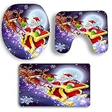 Badematten Set Clode® 3 STÜCKE Weihnachten Badematte Set...