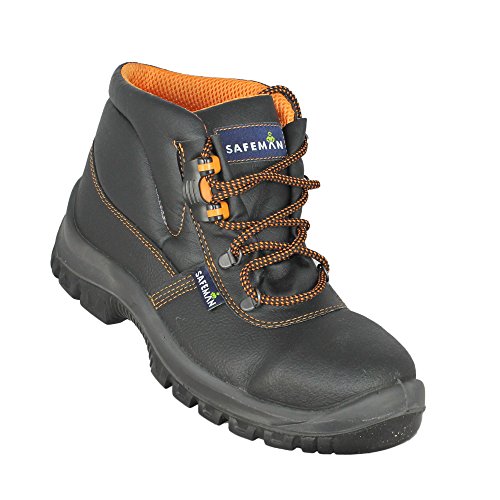 Preisvergleich Produktbild Safemann Baustiefel S3 SRC Sicherheitsschuhe Arbeitsschuhe Hoch Schwarz