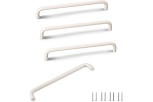 SPDYCESS 4 Piezas Tiradores para Muebles Blanco, Tirador para Cajones, Tiradores para Armarios de Cocina Armario Puerta de Ducha, Distancia del Agujero 192mm