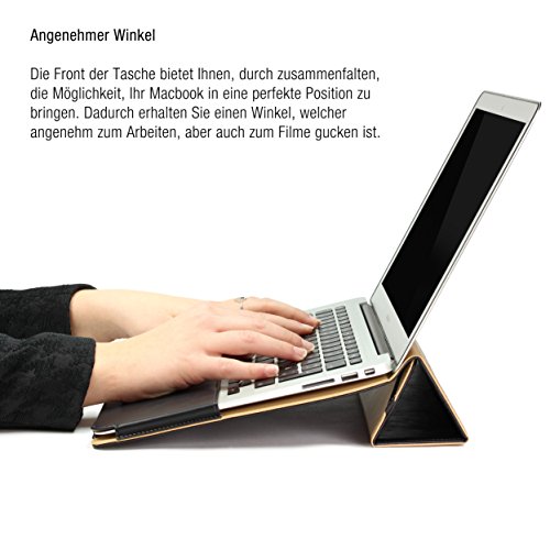 Original Urcover® Jison Mac-Book Tasche für Ihr 13 Zoll Macbook Air Retina Etui Schutz Hülle Tasche Aktentasche Case Cover Sleeve[DEUTSCHER FACHHANDEL] schwarz - 2