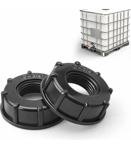SagaSave Adattatore Per Rubinetto IBC 75mm – Raccordo In Polietilene HD, Valvola Per Cisterne E Serbatoi - 4