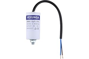 VEXUNGA 6µF 450V Motorkondensator Anlaufkondensator Kondensator 6uF 6 uF 450 Volt 35x65MM CBB60 kondensatoren Kabel M8 für Elektromotor