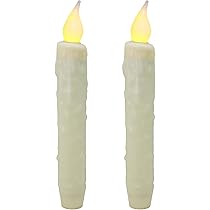 Efecto Goteo Realista CVHOMEDECO. Velas De Cera Real Sumergidas A Mano, Funciona Con Pilas, Temporizador LED, Velas Cónicas Sin Llama Primitivas Del País, 6-3/4 Pulgadas, Marrón, 2 Unidades En Un Paquete Farol