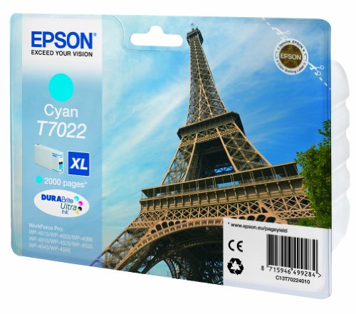 Epson T7022 Tintenpatrone Eiffelturm XL, Singlepack cyan - 2