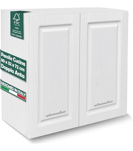 Mobile Sottolavello Shally Dogan – 120x50x85 Cm, 3 Ante Design Boiserie, Bianco Frassinato, Struttura Robusta In Legno