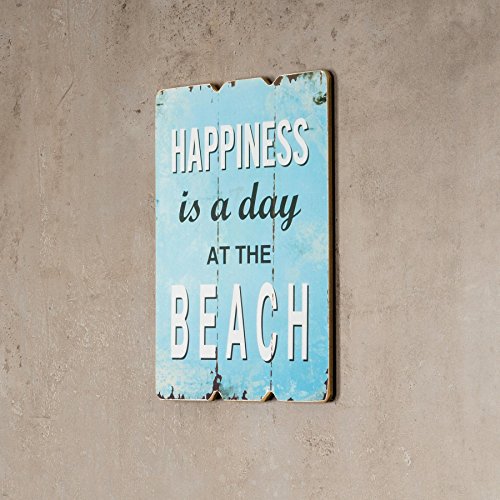 Set Di 4 Quadri In Legno Da 28 X 21 Cm Con Scritte In Inglese Con Oggetto La Spiaggia E Lestate