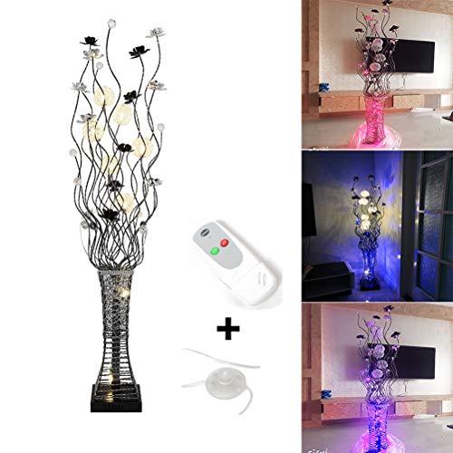 Preisvergleich Produktbild Moderne Stehleuchte LED-Stehleuchte, Dimmbare Standardlampe Stehleuchte mit Fernbedienung und Fußschalter, Vase Dekorative Kristall-Stehlampe SUA ONG