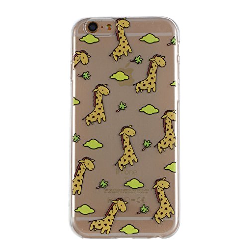 Yidaxing Funda iPhone 6 PLUS 6S PLUS  Carcasa de Silicona Transparente Funda TPU Gel Carcasa Ultra Delgado Suave Funda Protectora Ligera Carcasa Blanda Flexible Caja Anti Rasgu  os Anti Choque con dise  o   nico -Jirafa