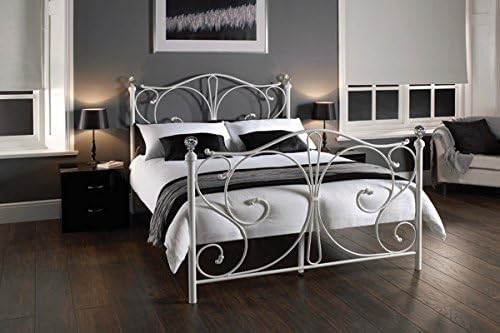 BEDZONLINE SHERRY 5FT METAL BED WHITE