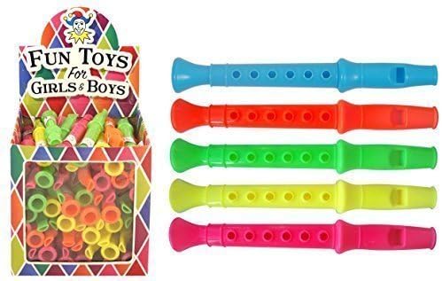 Henbrandt Mini Flutes / Recorders Musical Instruments Box of 60 - Bulk Wholesale Childrens Party Bag Favour Filler Fete Lucky Dip Prizes Toys