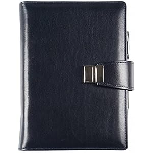 Echtes Leder Agenda - Elegant - Täglich 15x21 Täglich-wöchentlich 17x24 Blau