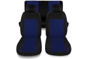 Susy Shop Coprisedili universali Kit Anteriore e Posteriore Vari colori Soft Confortevole Traspirante Protezione per Sedili utilitarie (Blu scuro)