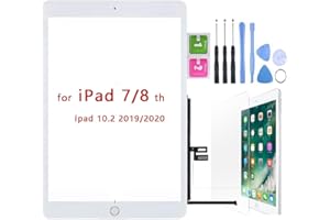 Hedywei Pantalla táctil de repuesto para iPad 7 Gen A2197 A2198 A2200 (2019 10,2 pulgadas) Touch Screen Digitizer con kit de herramientas (blanco)