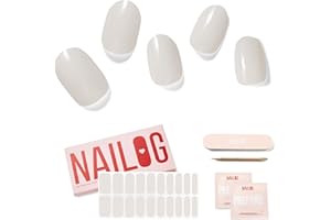 NAILOG Unghie Gel Adesive UV - 20pcs Smalto Adesivo Per Unghie，Tinta unita Vegano,Full Wraps PCS Stickers Unghie Nail Art Starter Kit, Lampada UV/LED richiesta,Idee Regalo Donna