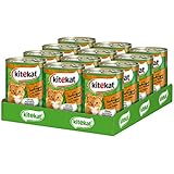 Kitekat Katzenfutter Geflügel und Wild in Gelee, 12 Dosen (12 x 400 g)