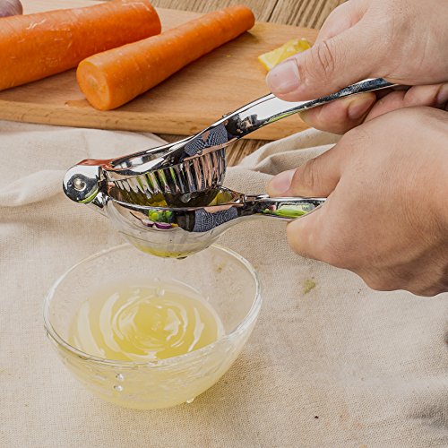 Zestkit Zitruspresse Zitronenpresse hergestellt aus Edelstahl Zitronen- und Limettensaftpresse BPA-frei und spülmaschinenfest,Silber - 6