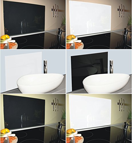 PAULUS Spritzschutz aus Glas oder Acrylglas für Küche, Herd, Waschbecken, Bad, Rückwand - verschiedene Farben | Spritzschutz aus Acrylglas 60x40 cm, Stärke 4 mm - Farbe schwarz