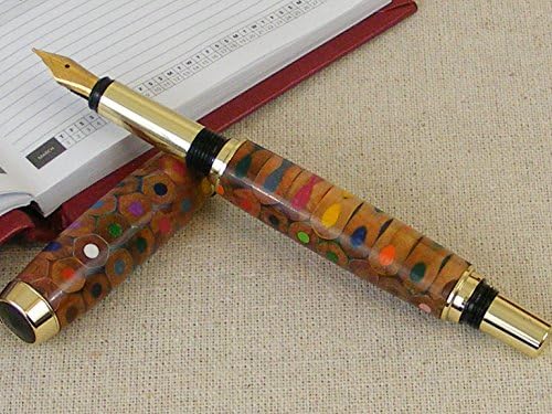 Handmade, hand turned colouring pencil pen, fountain pen, inkpen ,cartridge pen