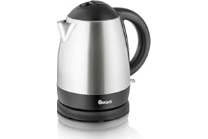 Swan SK31020N Brushed Stainless Steel Jug Kettle, Cordless Design, 2000W, 1 Litre, Silver