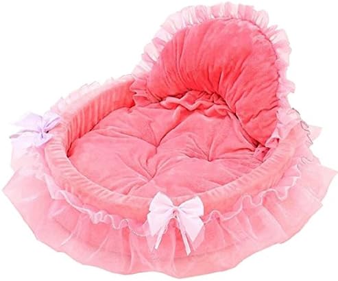 Zhaoke Lace Princess Dog Cat Puppy Kitten Pet Bed Sofa Cushion Soft Pet House Pink L