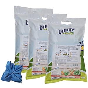 3 x 4 kg Bunny Kaninchen Traum Special Edition Futter für Nager + Microfasertuch