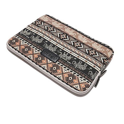 Ac.yc 13 Zoll Elephant Pattern Leinwandgewebe Laptop Hülle Tasche Cover für Laptop / Notebook / Macbook / Ultrabook / Chromebook (Dell / HP / Lenovo / Sony / Toshiba / Ausa / Acer / Samsung) (13,3 Zoll) (Brown) - 2