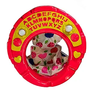 Govinds Baby Activity ABCD Educational Walker for Boys and Girls Children for 5+ Months Round Iron Baby Walker Foldable (8 Wheel Red Color)