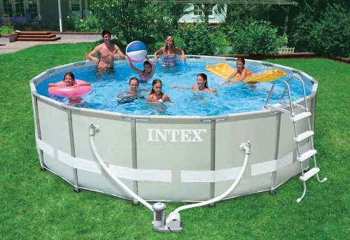 Intex Aufstellpool Frame Pool Set Ultra Rondo, Grau, Ø 488 x 122 cm - 2