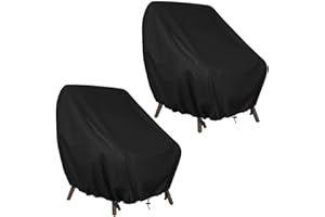 GARPROVM Funda protectora para sillas de jardín, 2 piezas, 89 x 97 x 74 cm, funda para sillón, resistente a la intemperie, tela Oxford, muebles de jardín, lona para sillas de balcón, sillones lounge