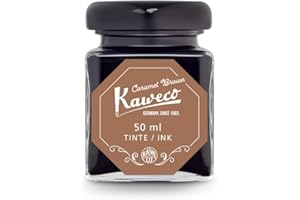 ‎KAWECO Kaweco Tintenglas 50 ml | Karamellbraun Caramel Brown | Premium Tinte für Füller im Tintenfass | vegan tierversuchsfrei wasserlöslich nachhaltig | Schönschrift Kalligrafie Lettering Schreibtinte