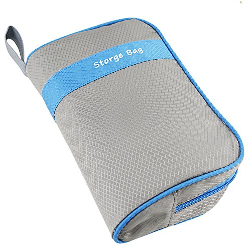 Rancco® Waterproof Cosmetic Bag Travel Kit Organizer Bathroom Storage, Shockproof Zipper Bag for PowerBank/ Headphone etc, with Hanging Hook(Gray)