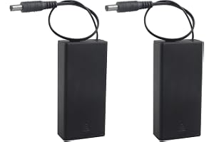 HALJIA 2 st 2 × 3,7 V 18650 batterihållare med lock, 2 x 18650 7,4 V plastbatteriförvaringslåda med på/av-knapp och DC-kontak