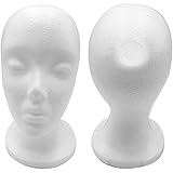 Polystyrene White Female Display Head Styrofoam Mannequin Head for Wig Hat Glasses Sunglass Display Foam Head Female White
