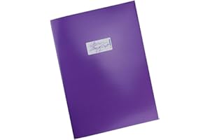 HERMA 19756 Protège-cahiers, format A4, en carton violet, avec champ d'inscription, en papier solide et extra résistant, protège-cahiers d'école, couleur